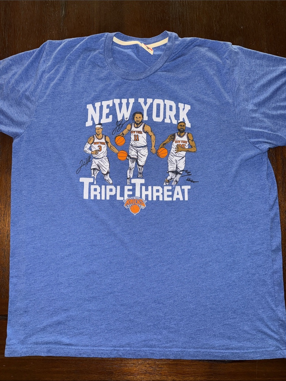 Homage New York Knicks "Triple Threat" Graphic Tee - Blue XXL